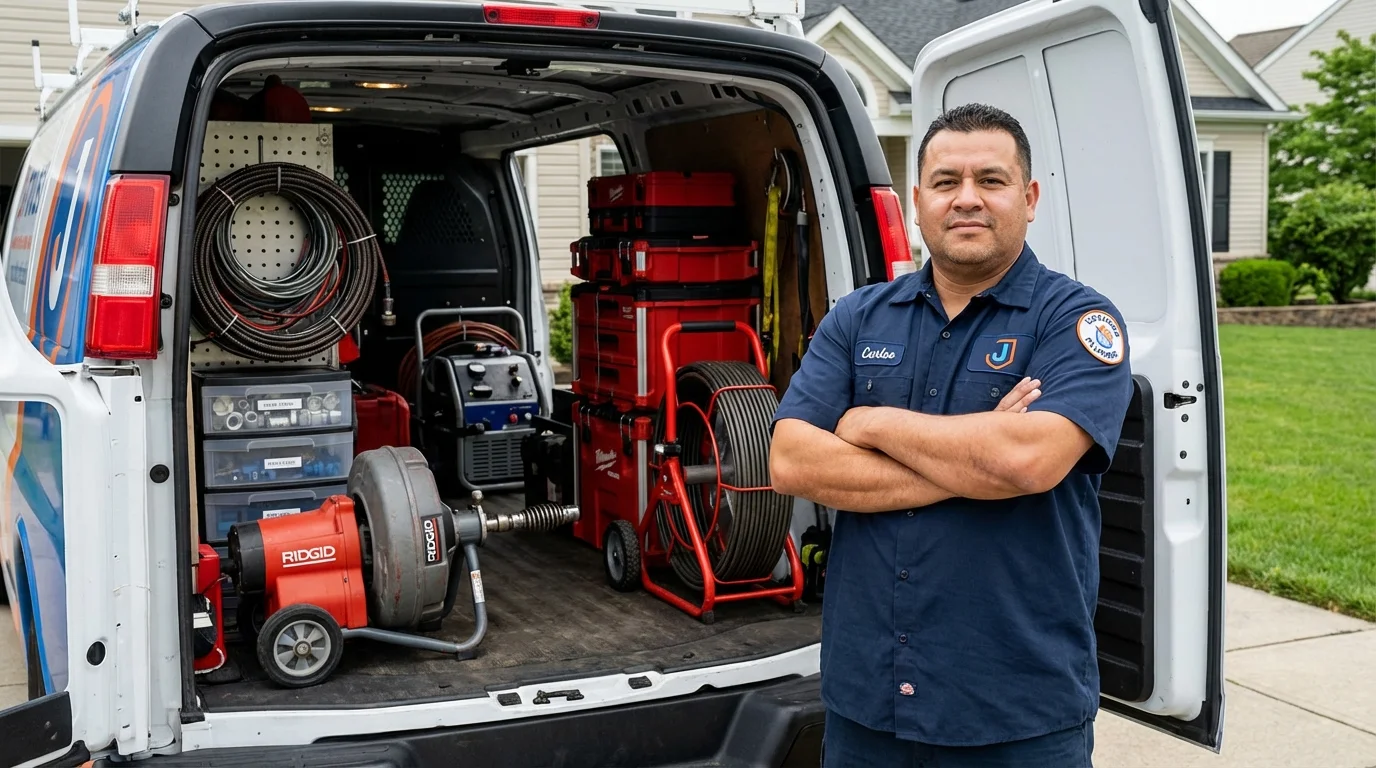 Professional drain cleaning equipment and Johns Plumbing LLC plumber in Corbin