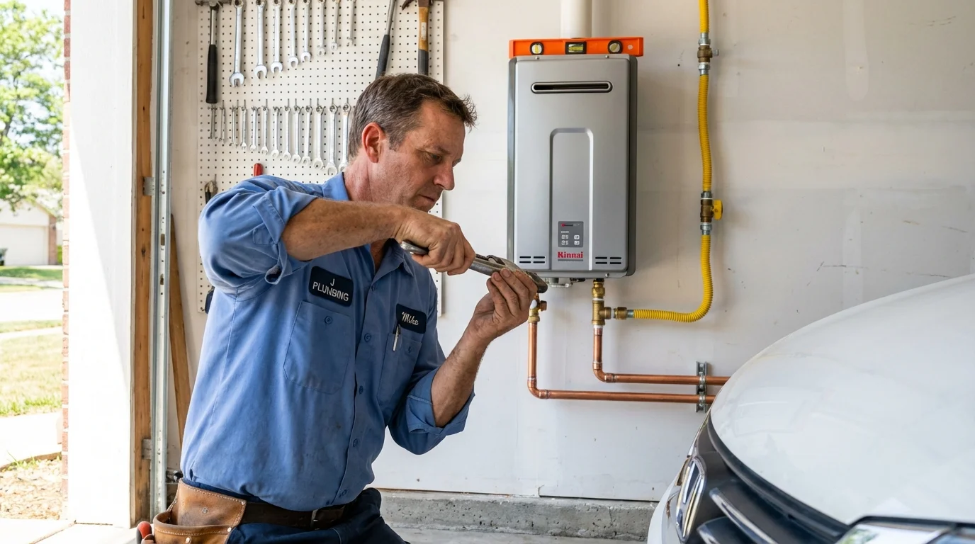Tankless water heater installation by a Johns Plumbing LLC plumber in Corbin